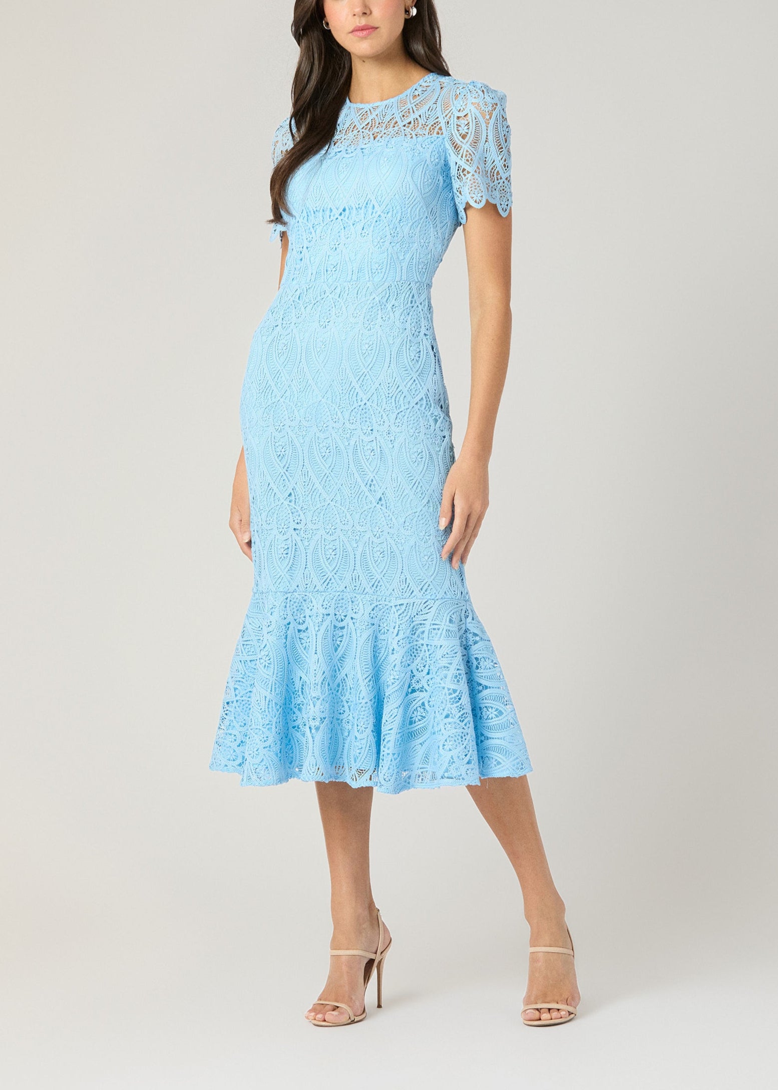 Darcy Blue Lace Midi Dress – Shoshanna
