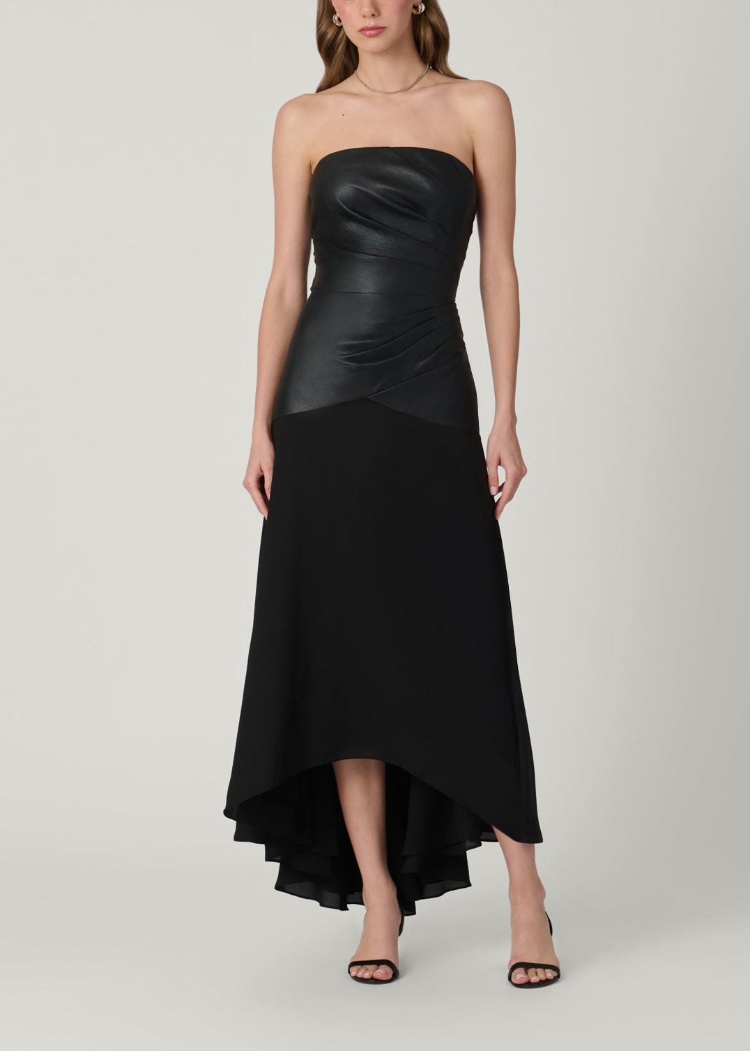 shoshanna silk dress SHOSHANNA Women's 100% SILK Dress 6 Black Ruffle Sleeve Sheer Overlay