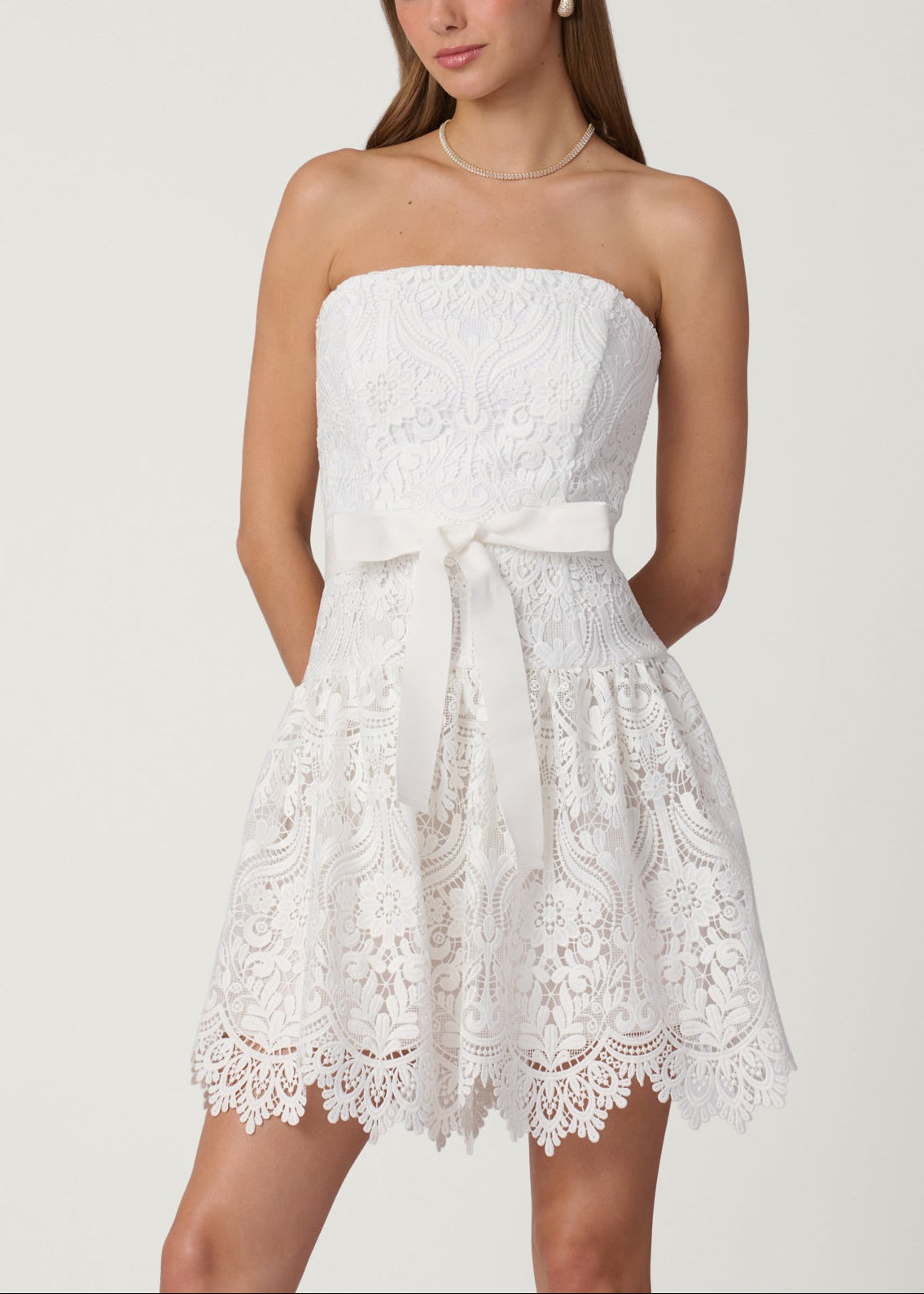 shoshanna lace mini dress Holland 3/4-Sleeve Floral Lace Mini Dress 2 / Jet/Sand