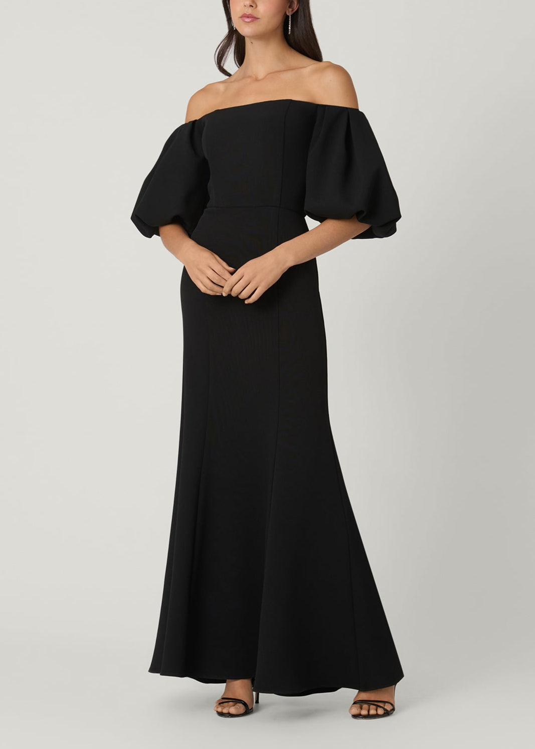 slim fit dress slacks Midnight Star Strapless Stretch Crepe Black Dress – Shoshanna main image 1
