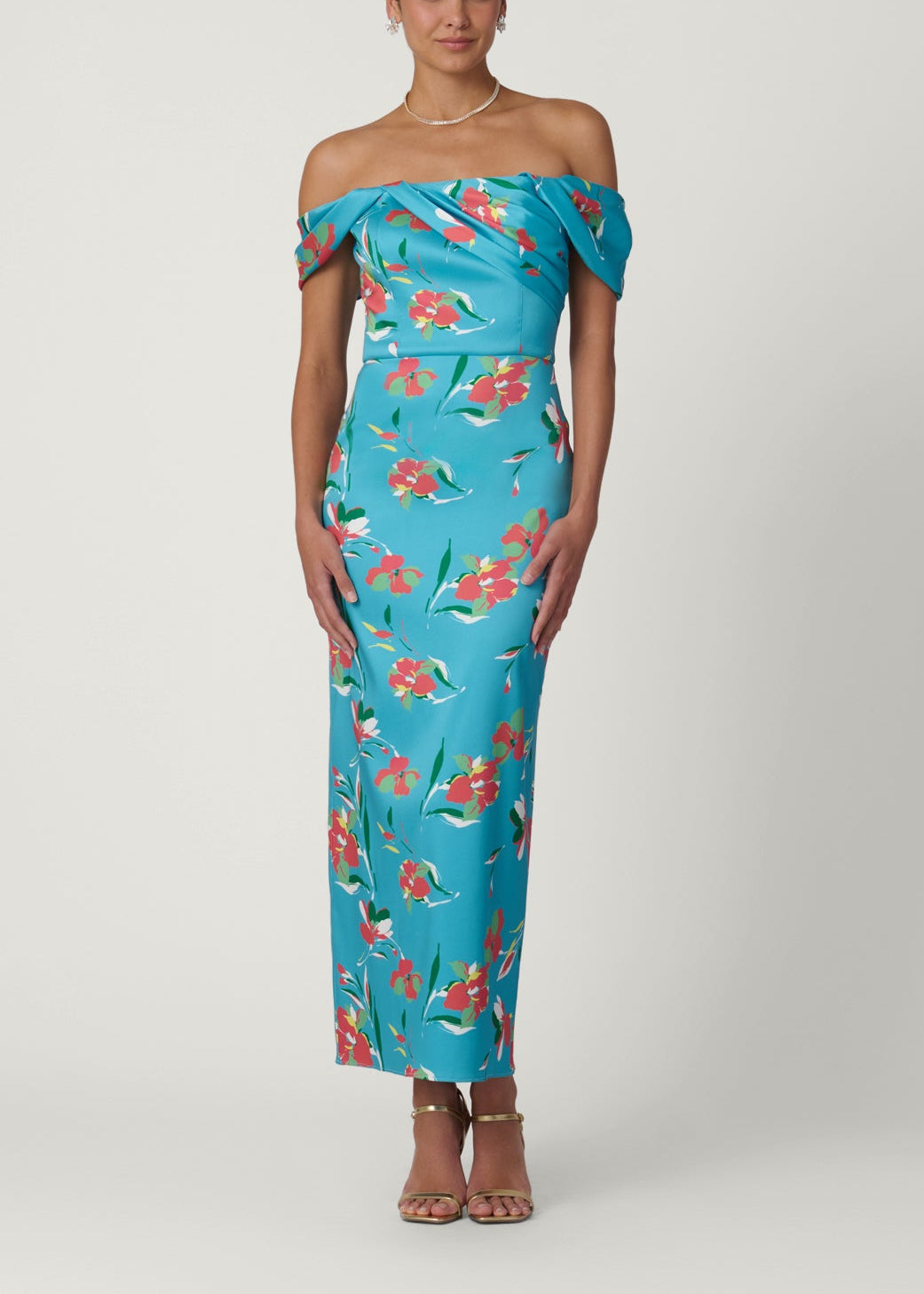 shoshanna off the shoulder dress Midnight Calder Dress