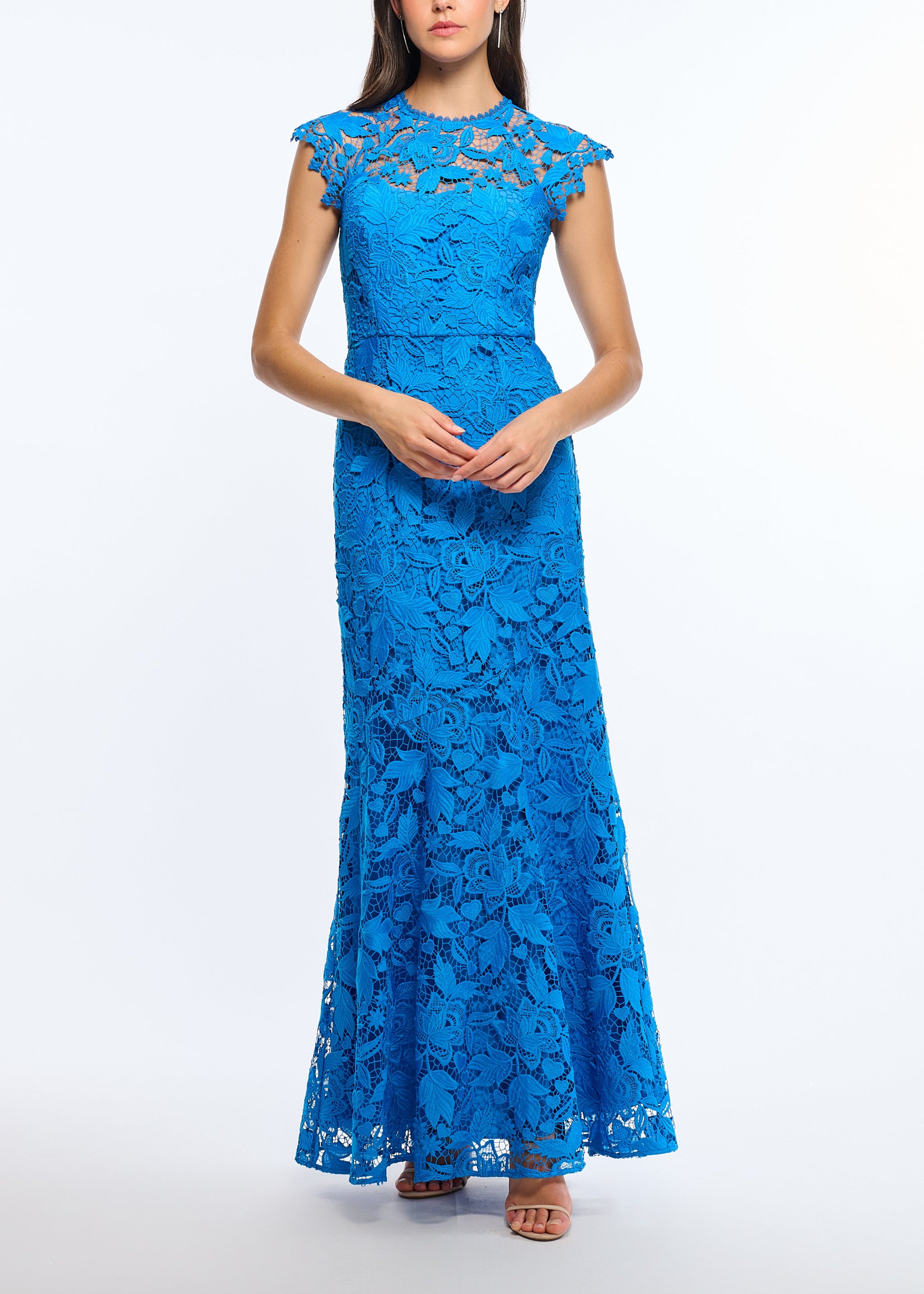 Midnight Raven Blue Floral Lace Gown – Shoshanna