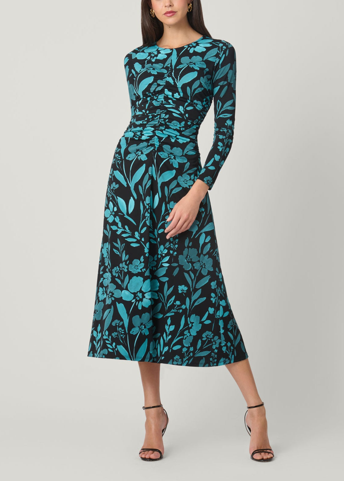 black and teal dress Max Black and Teal Midi Dress 6 / Jet/Teal