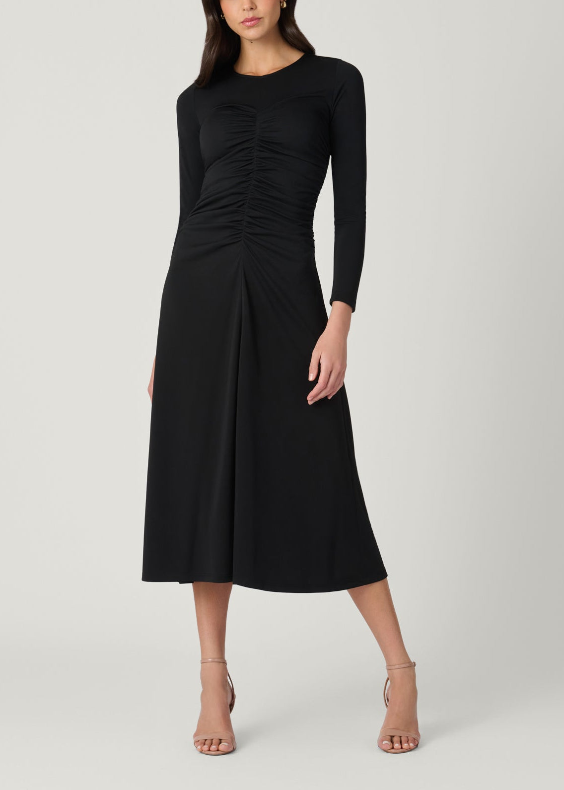 Rachie Jet Black Midi Dress – Shoshanna