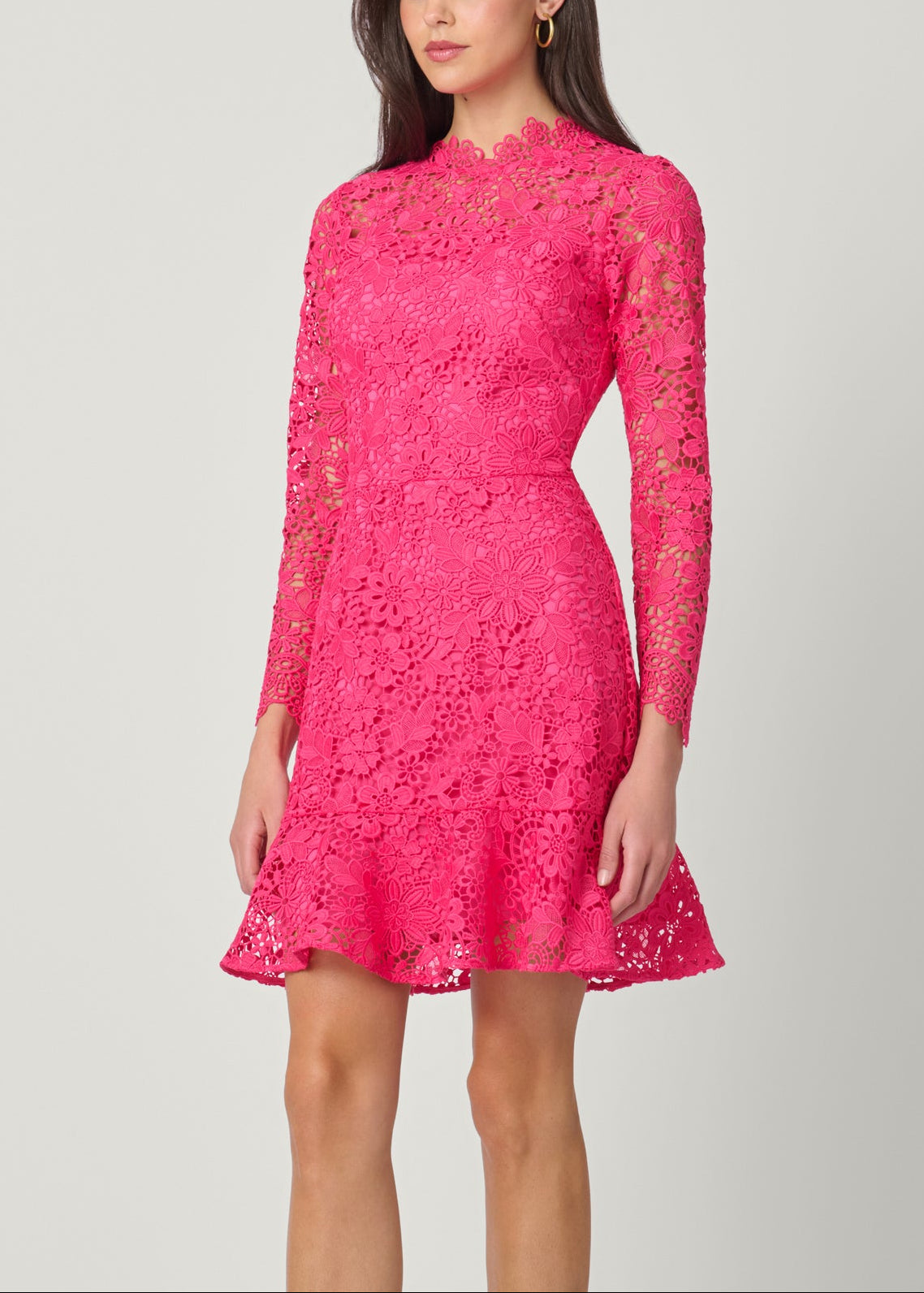 Gracie Fitted Lace Midi Cocktail Dress
