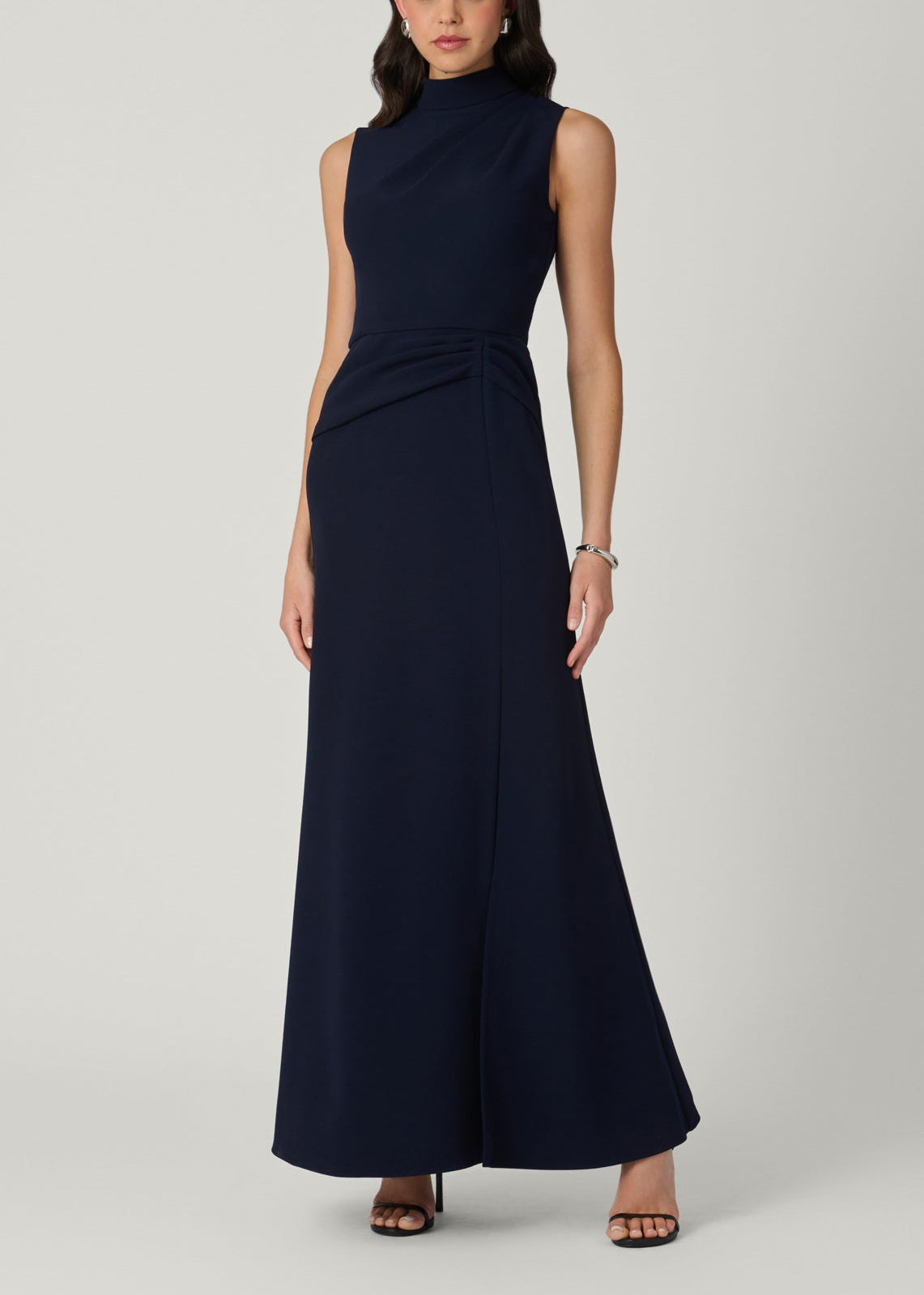shoshanna off-shoulder stretch crepe midi dress Shoshanna Women's Annelise Crepe Maxi Dress - Navy