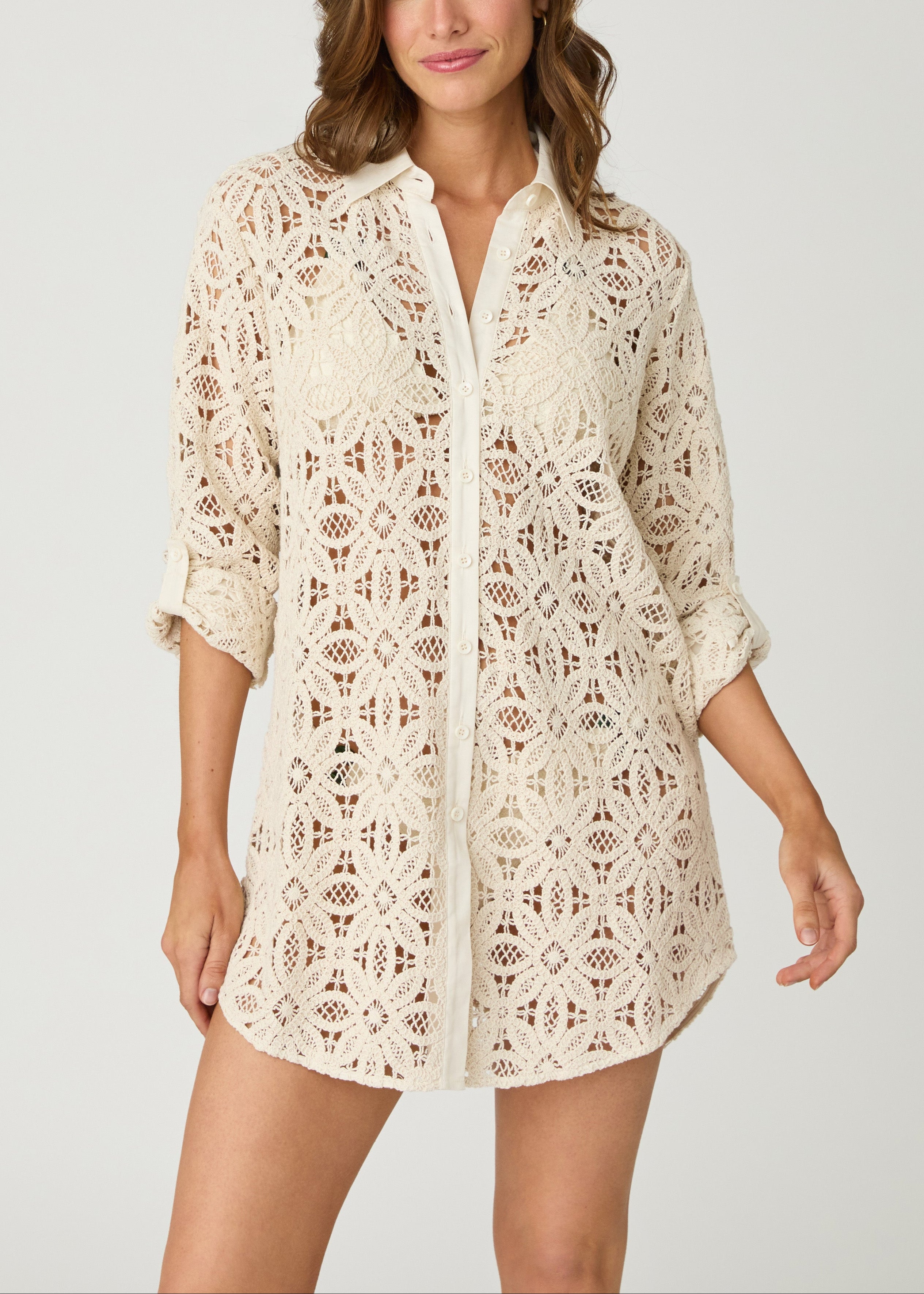 Sand Mini Shirtdress