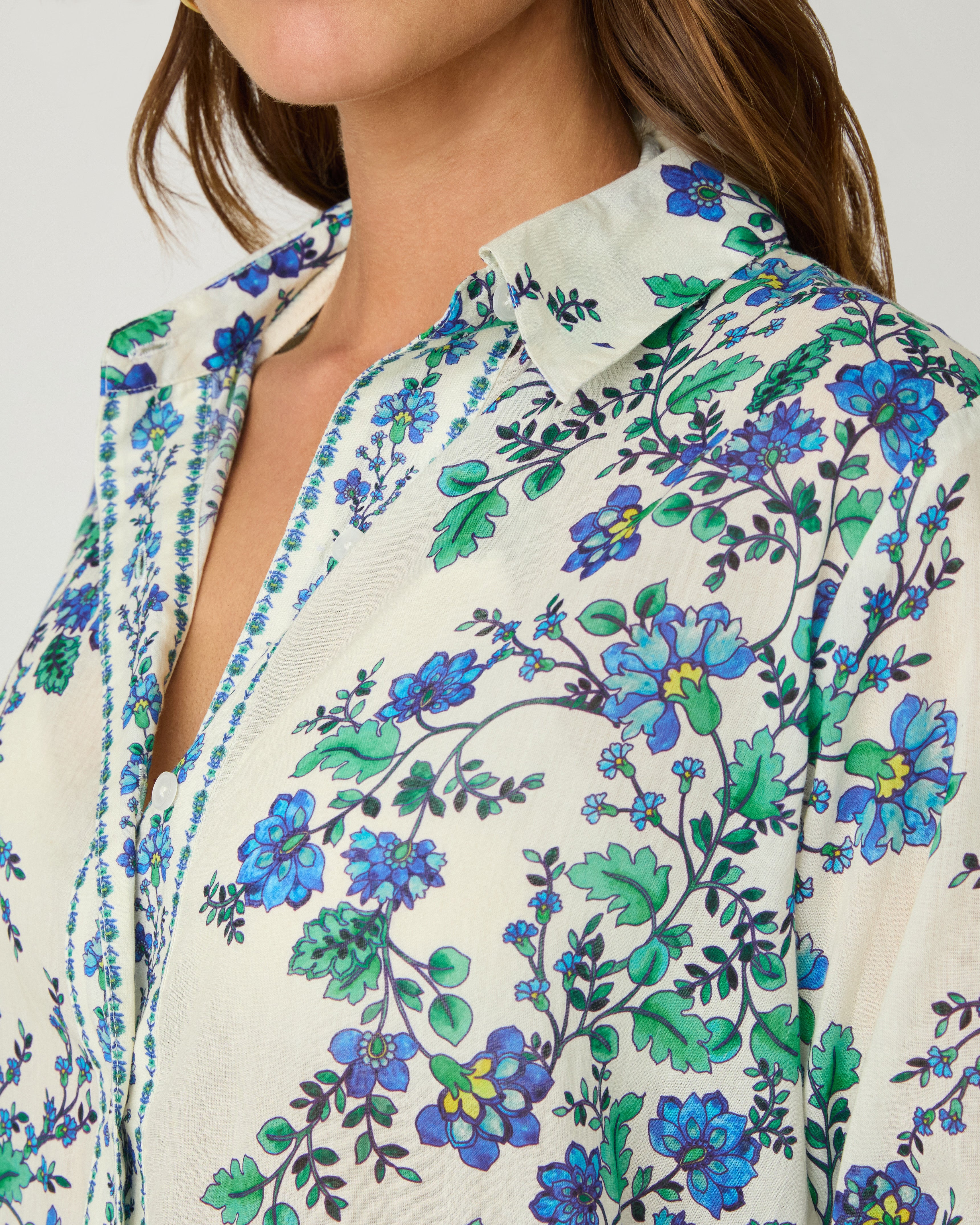 Ocean Blue Multi Mini Shirtdress