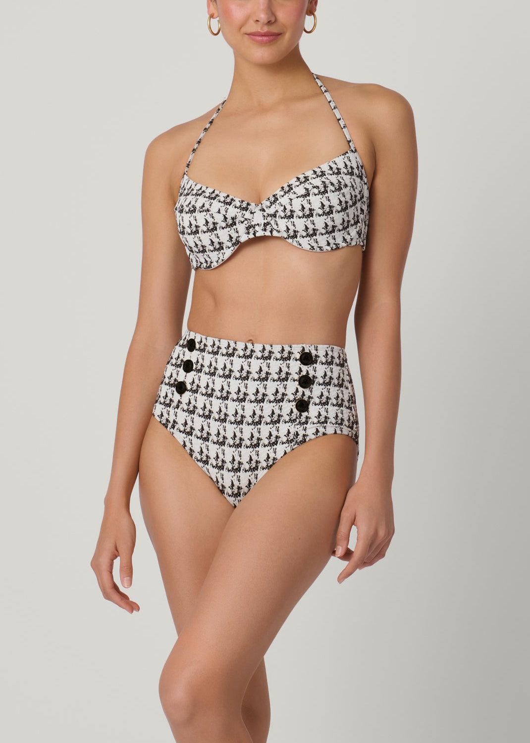 Black and White Halter Bra Top