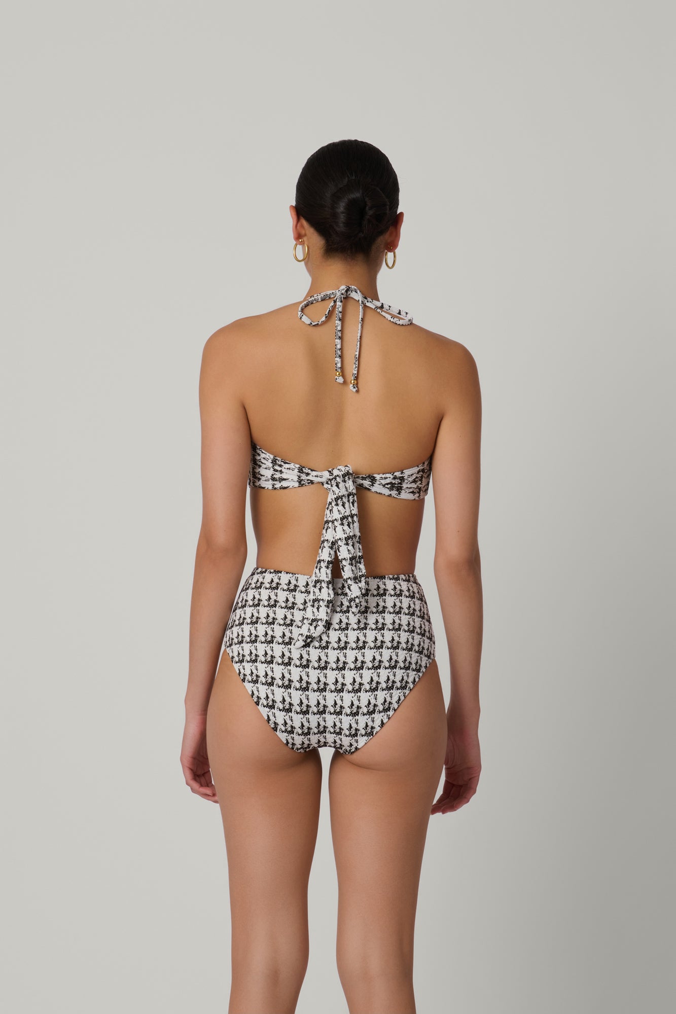 Black and White Halter Bra Top