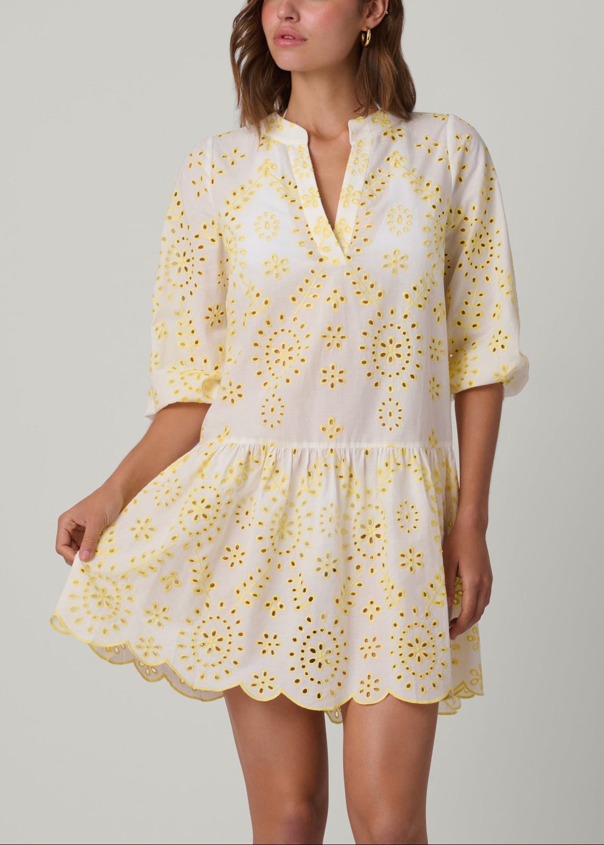 Lemon and White Umbrella Mini Dress