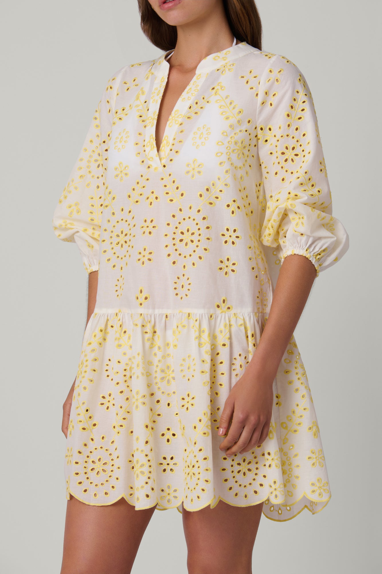 Lemon and White Umbrella Mini Dress