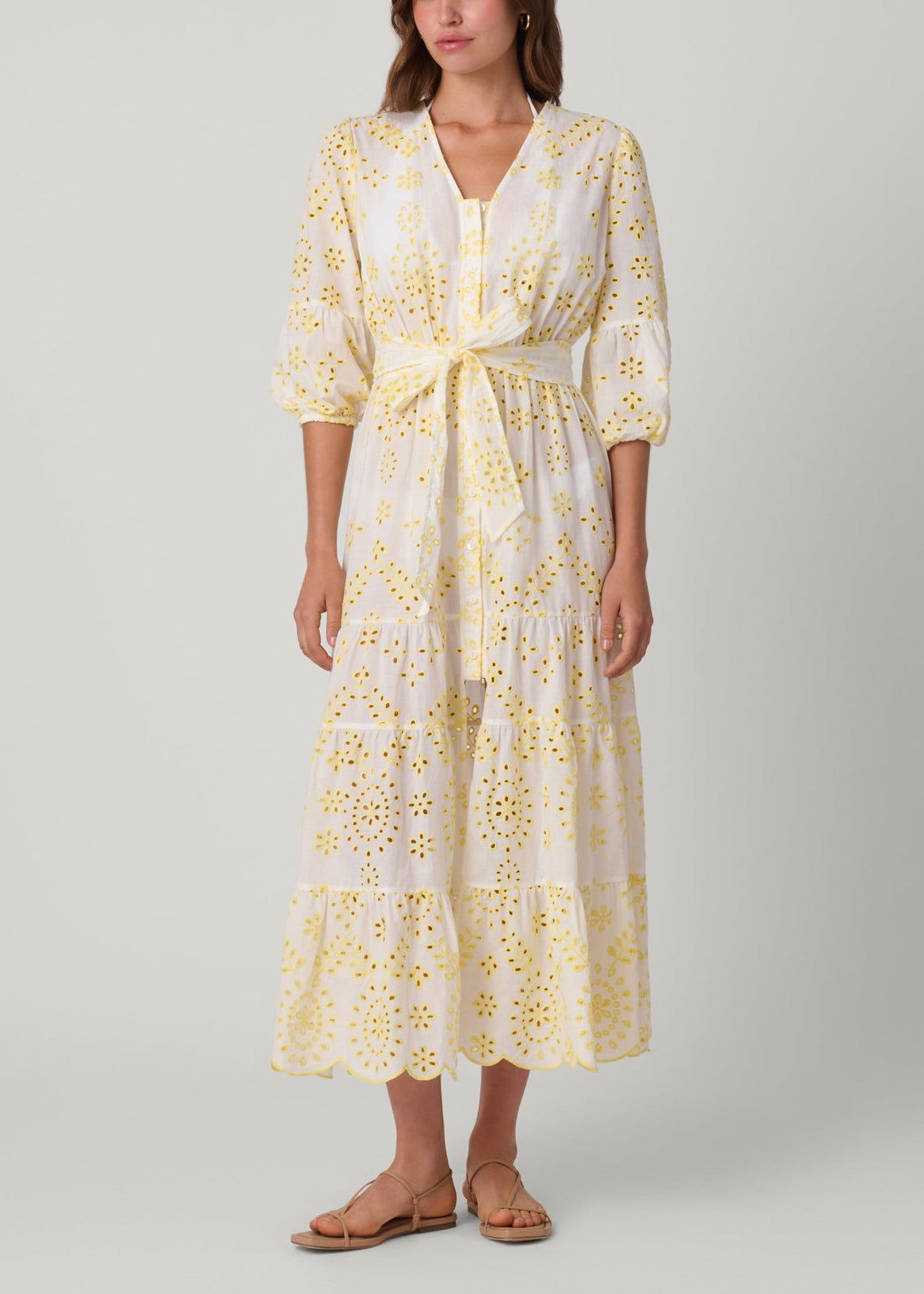 Lemon and White Santorini Dress