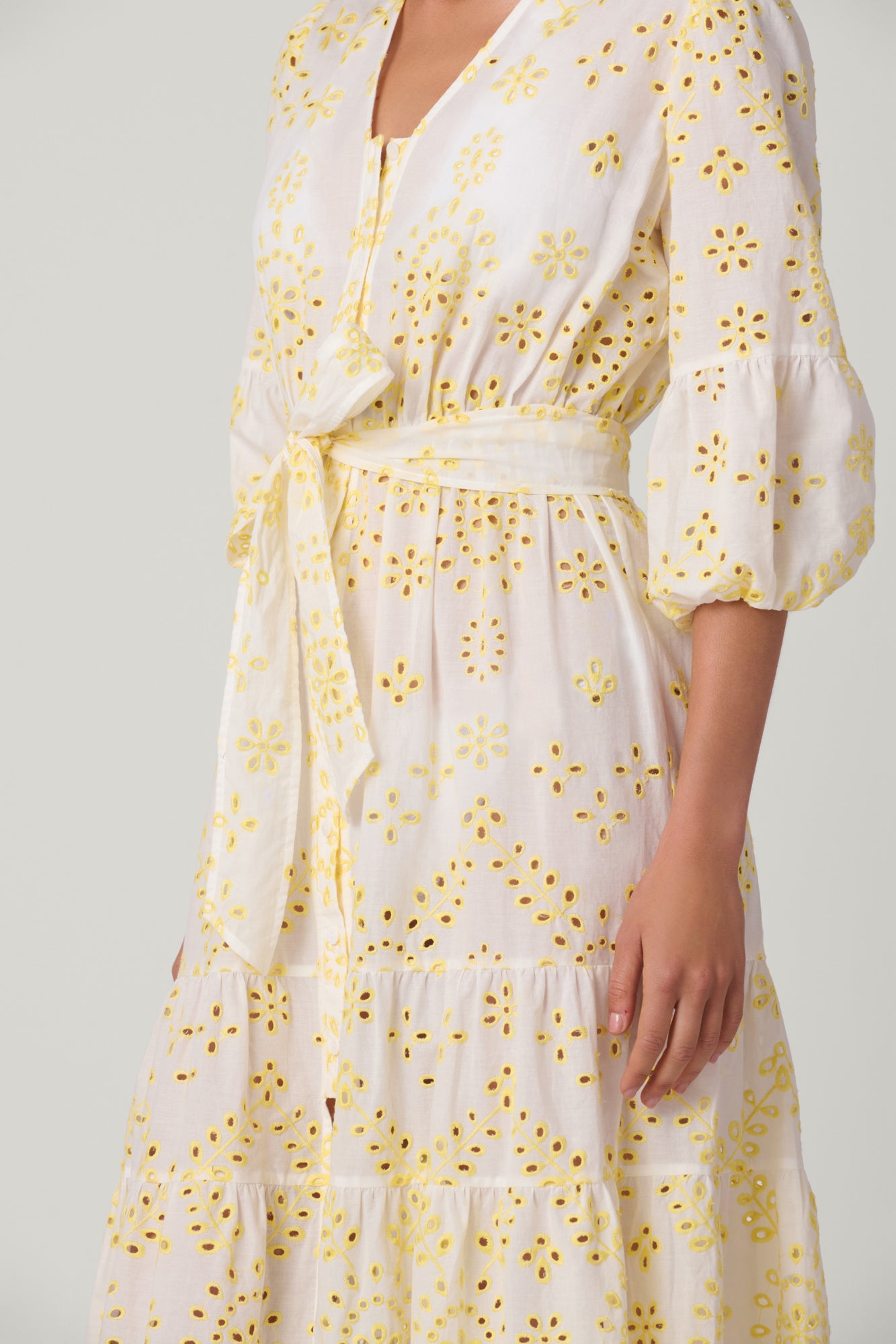 Lemon and White Santorini Dress