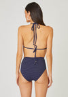 Navy and Silver Side Ring High Waist Bottom