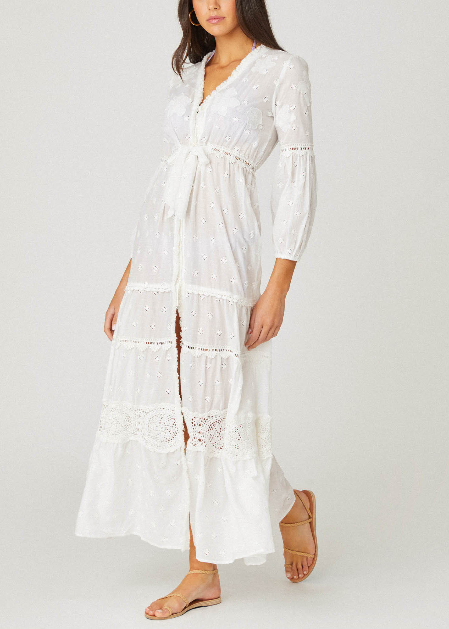 Optic White Santorini Swim Coverup Dress