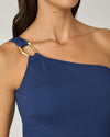 Navy Ring One Shoulder One Piece