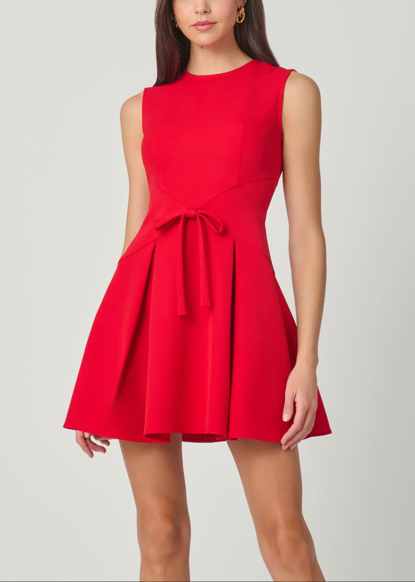 Shoshanna Women's Hattie Crepe Minidress - Cherry