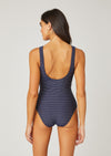 Navy/Gold Lace Up One Piece