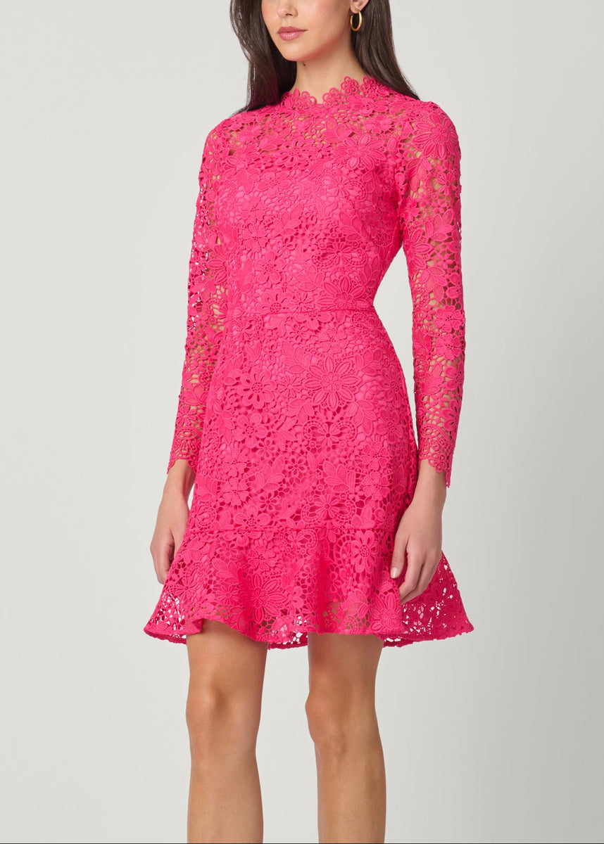 Gracie Fitted Lace Midi Cocktail Dress