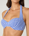 Bright Blue and White Tie High Waist Bottom