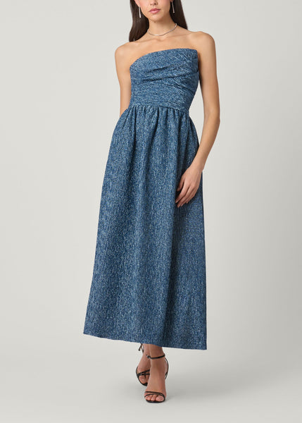 shoshanna metallic dress Shoshanna Women's Jacquard Sanders Dress - Blue - Size 10