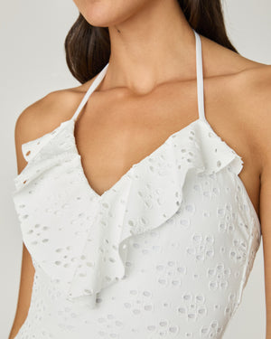 Optic White Ruffle One Piece