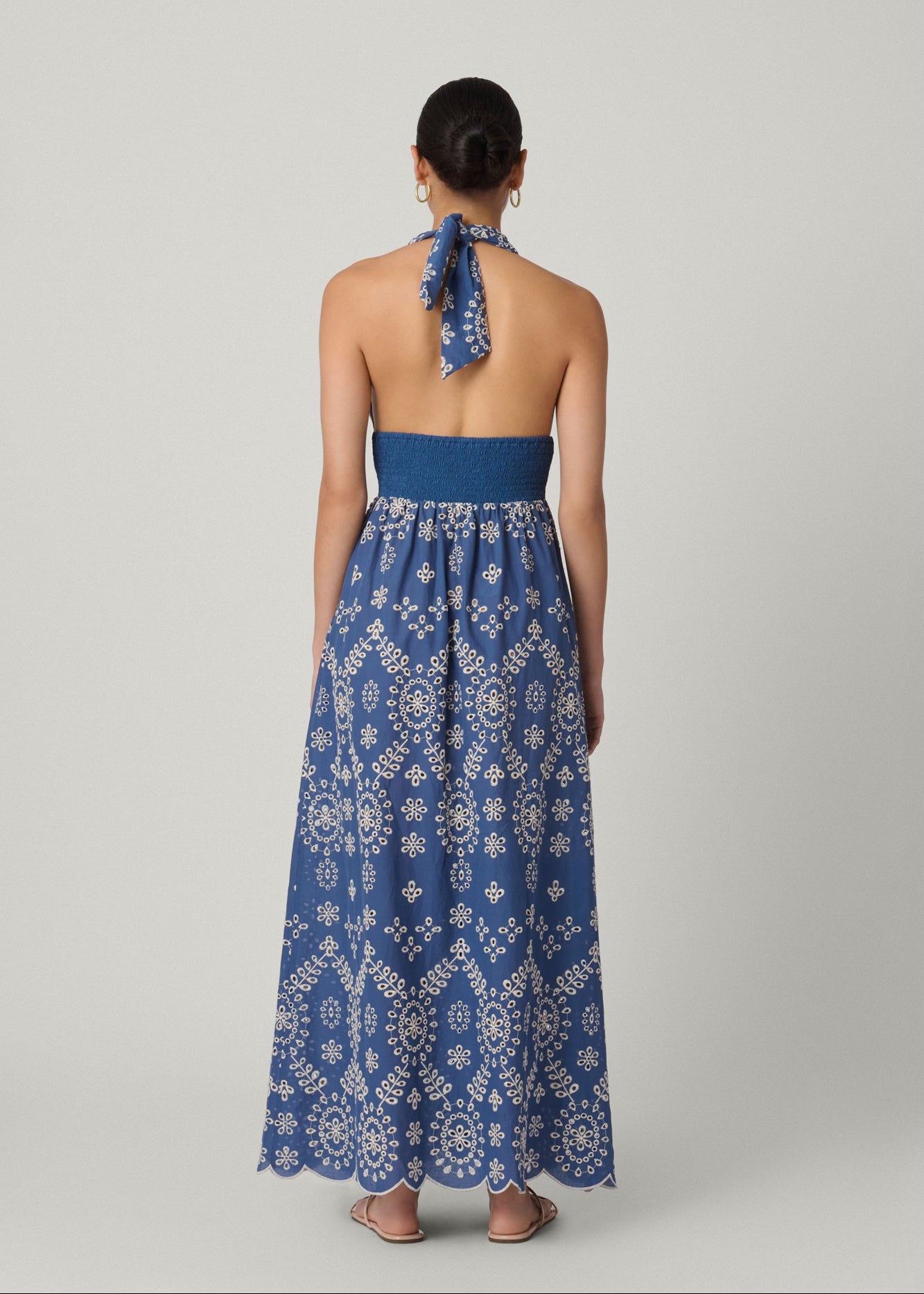 Chambray Halter Maxi Dress