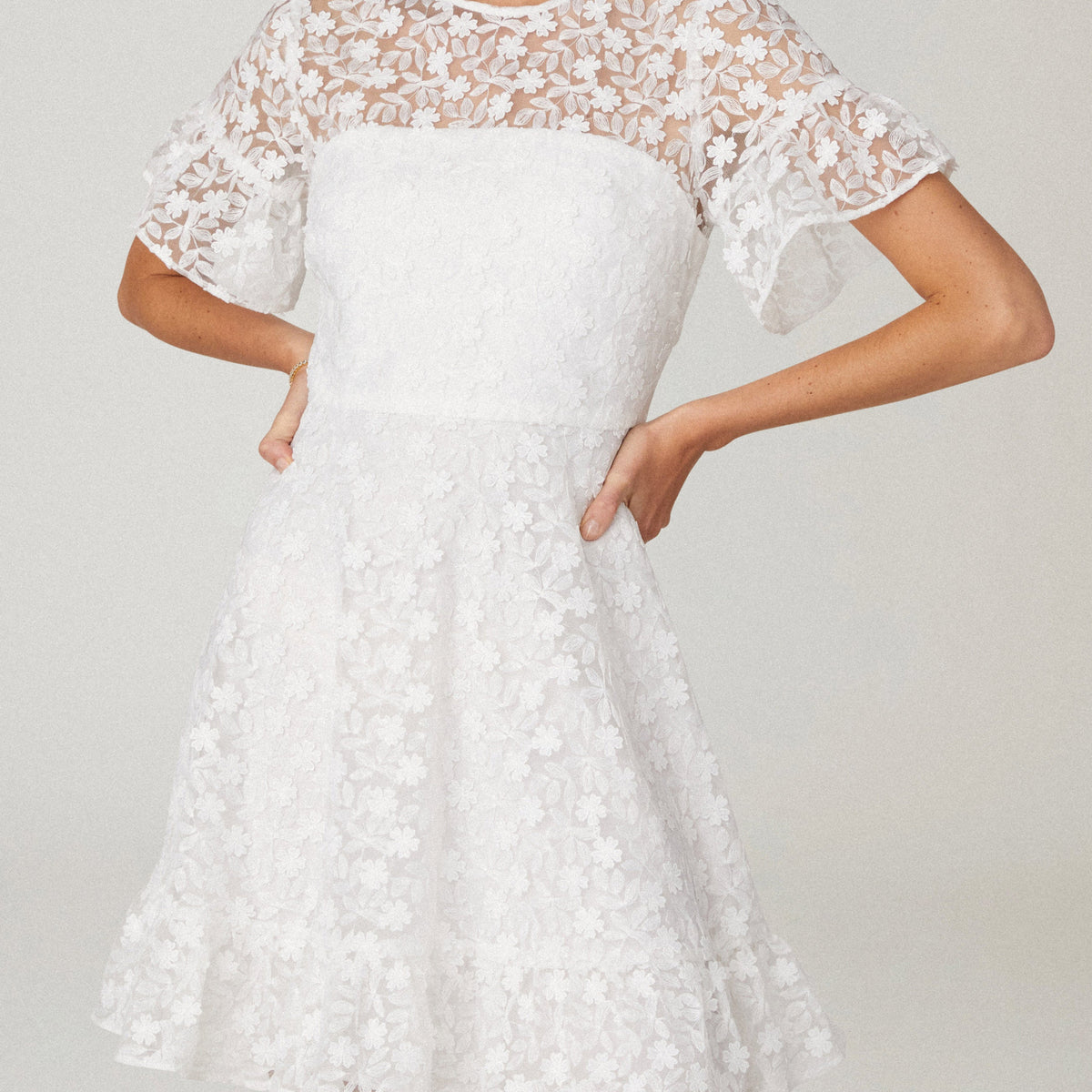 Midnight Sora White Lace Mini Dress – Shoshanna