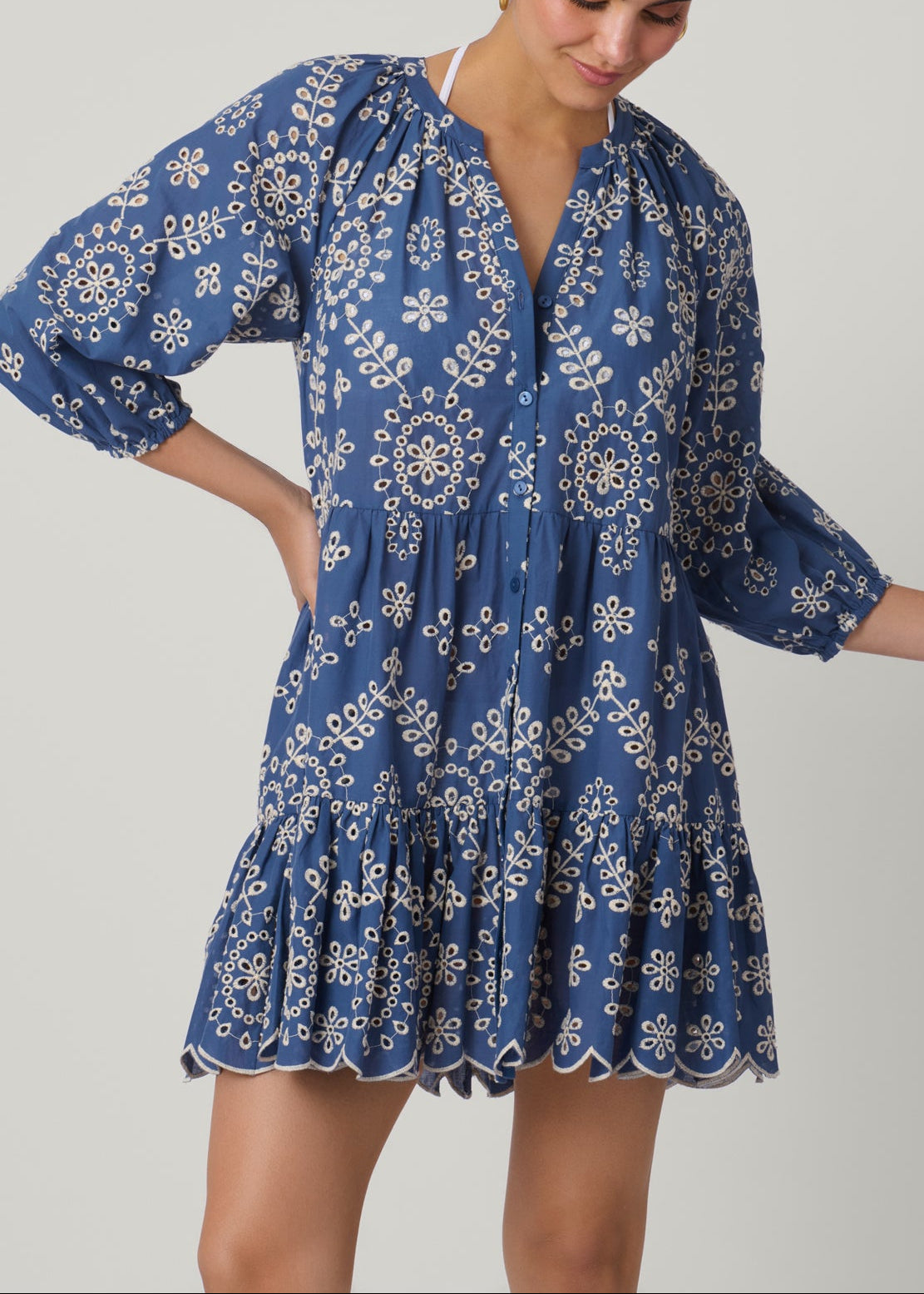 Chambray Buttondown Mini Dress