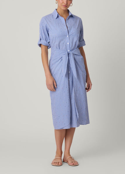 shirt dress with tie French Blue Tie Shirtdress S / French Blue