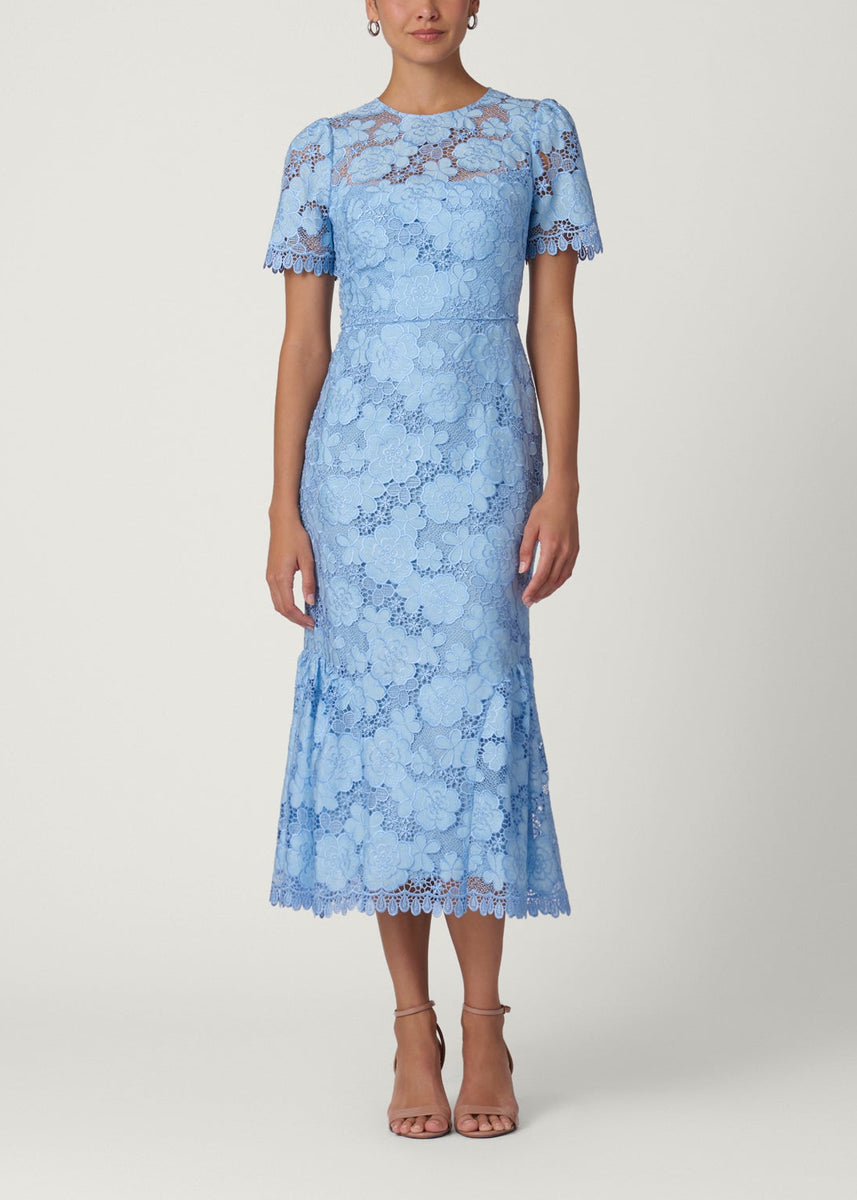 shoshanna lace midi dress Shoshanna Women's Emmie Lace Midi-Dress - Vista Blue