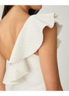 Ivory and Gold Ruffle One Shoulder One Piece