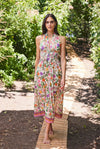 Raspberry Multi Halter Maxi Dress