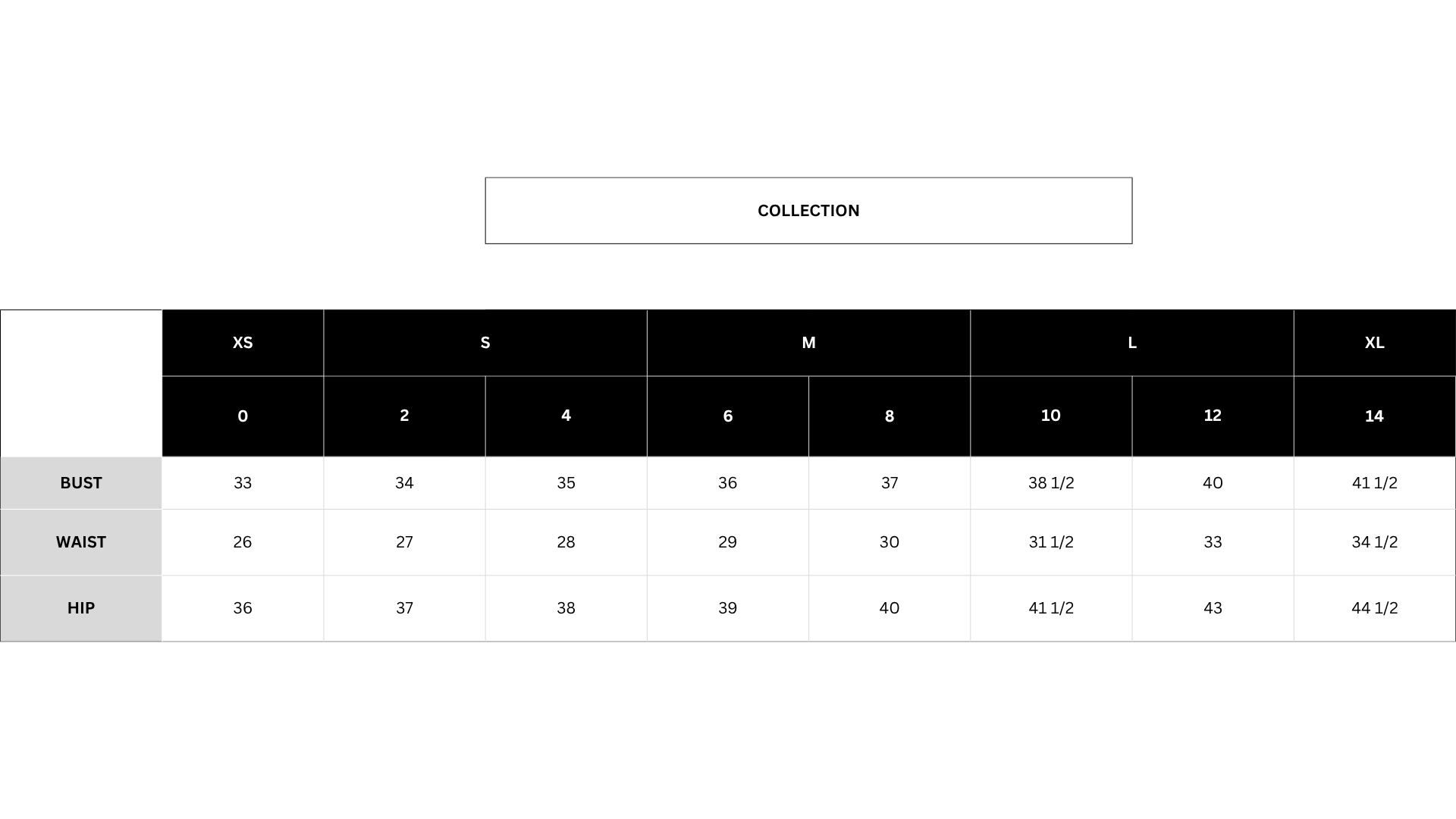 Sizing Chart