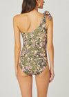 Olive and Lavender One Shoulder One Piece