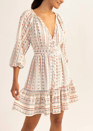 Linen Stripe Breeze Mini Dress